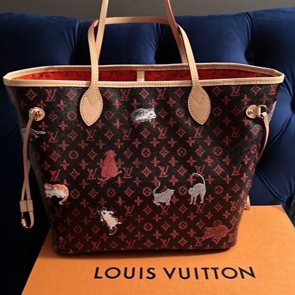 NEW NEVER USED Louis Vuitton Grace Coddington Catogram Neverfull MM 😸  💎 - Picture 11 of 14